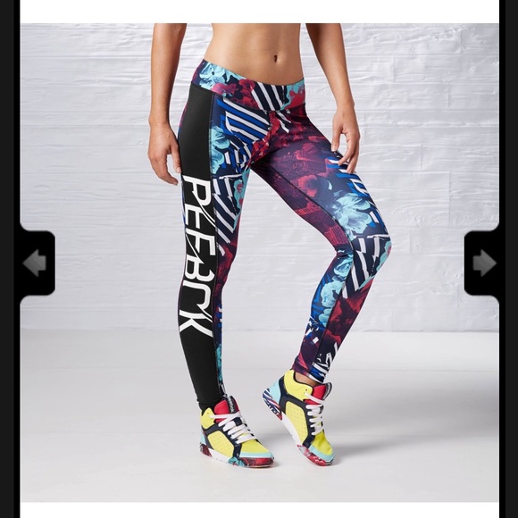 Reebok Dance City Garden Multicoloured Work Out Leggings - Picture 2 of 8